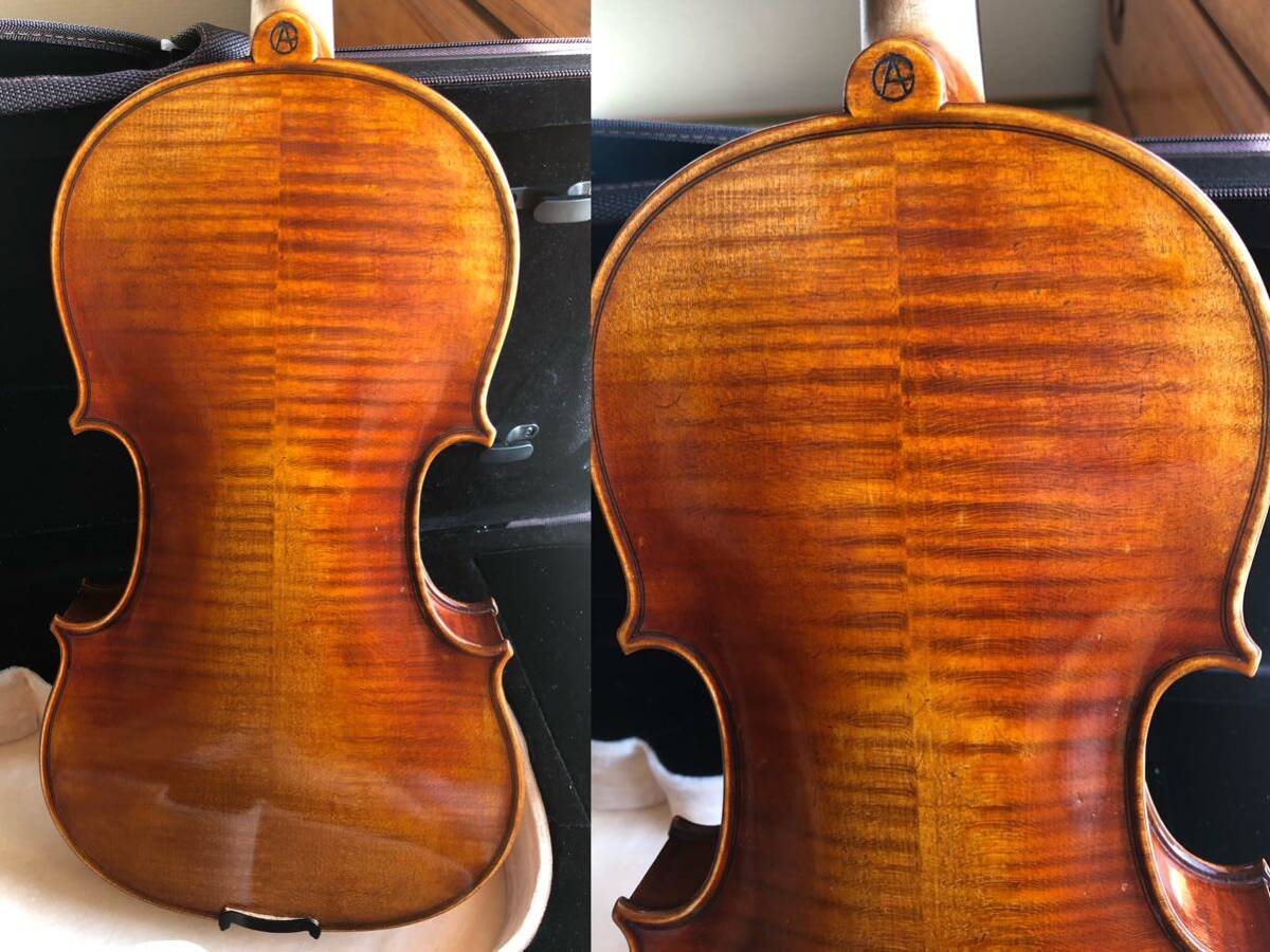 イタリア バイオリン フルサイズ 4/4 虎杢 ヴァイオリン ケース付きの画像9