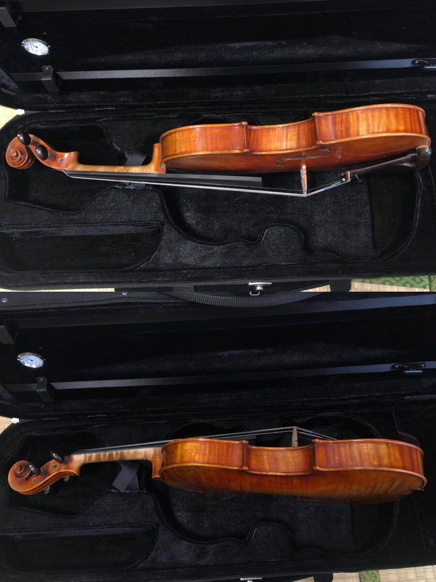 フランス モダン フルサイズ バイオリン 4/4 虎杢 ヴァイオリン メンテ済み ケース付きの画像4