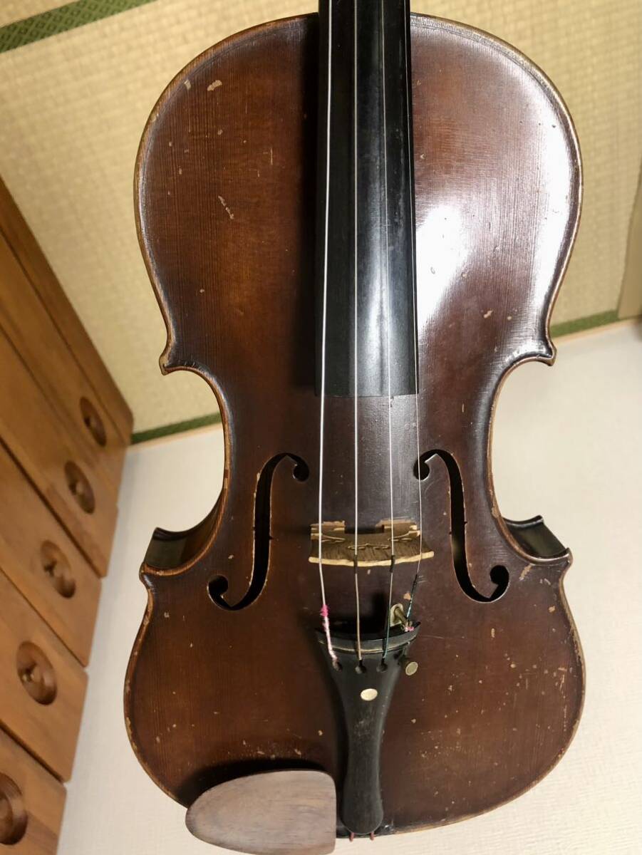 フランス 古いバイオリン フルサイズ 4/4 虎杢 ヴァイオリン ケース付きの画像1