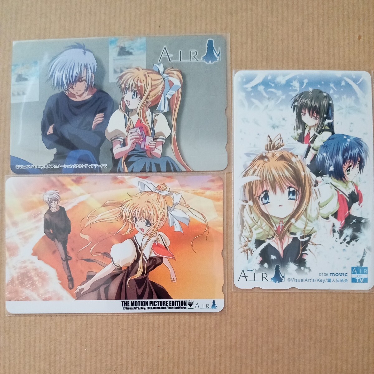 AIR/ telephone card /3 sheets / telephone card /key/ anime / theater version /TV version 