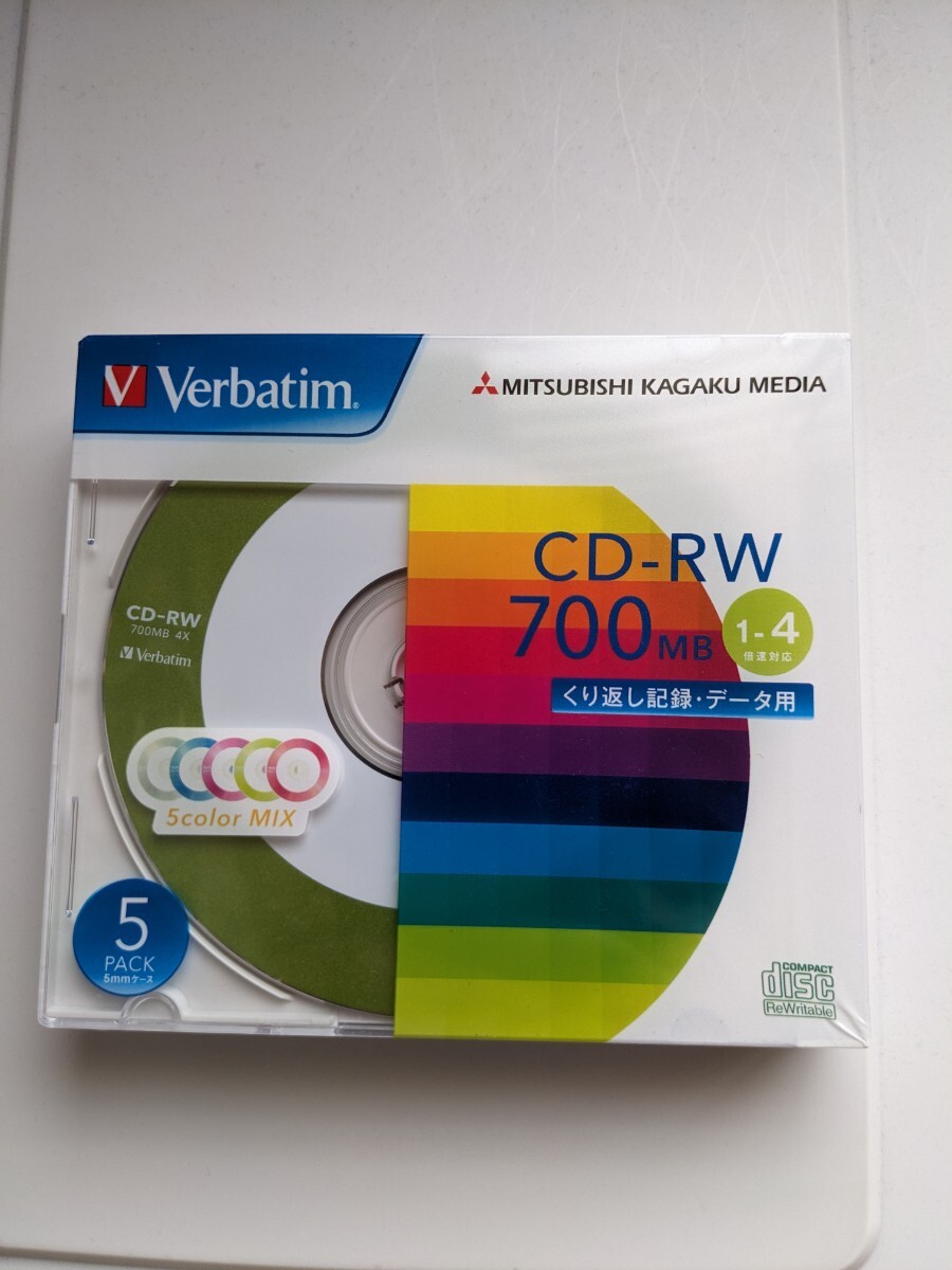 バーベイタム　CD-RW 700MB くり返し記録　データ用　5枚_画像1