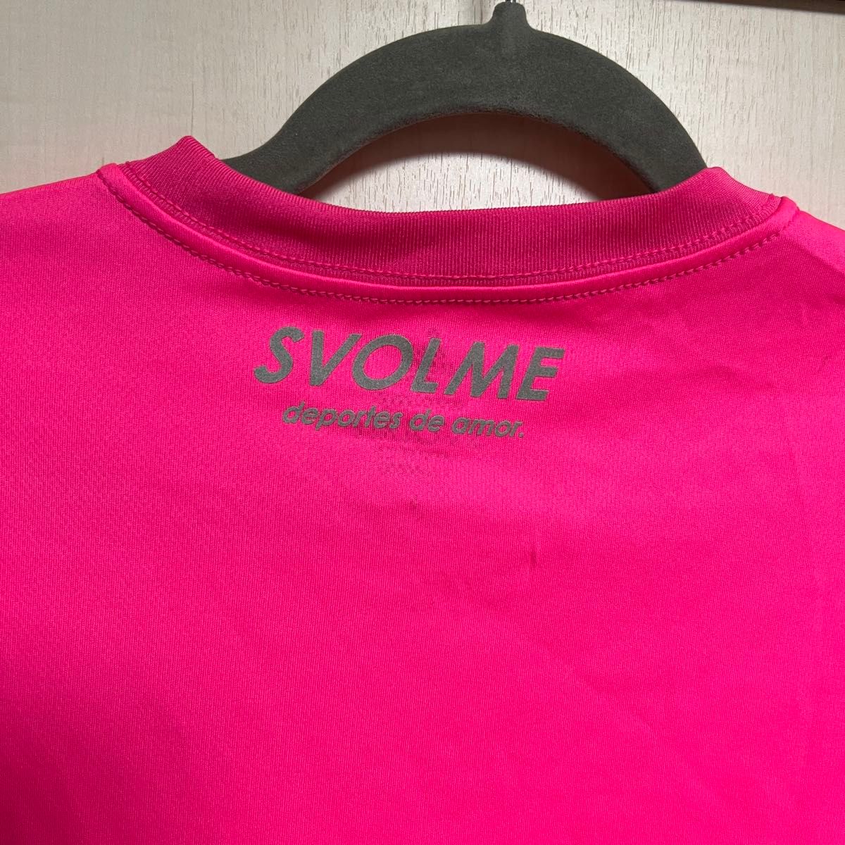 Tシャツ 半袖 半袖Tシャツ　スボルメ　svolme　フットサル　ランニング　ピンク　蛍光色 ポリエステル100% 男女兼用