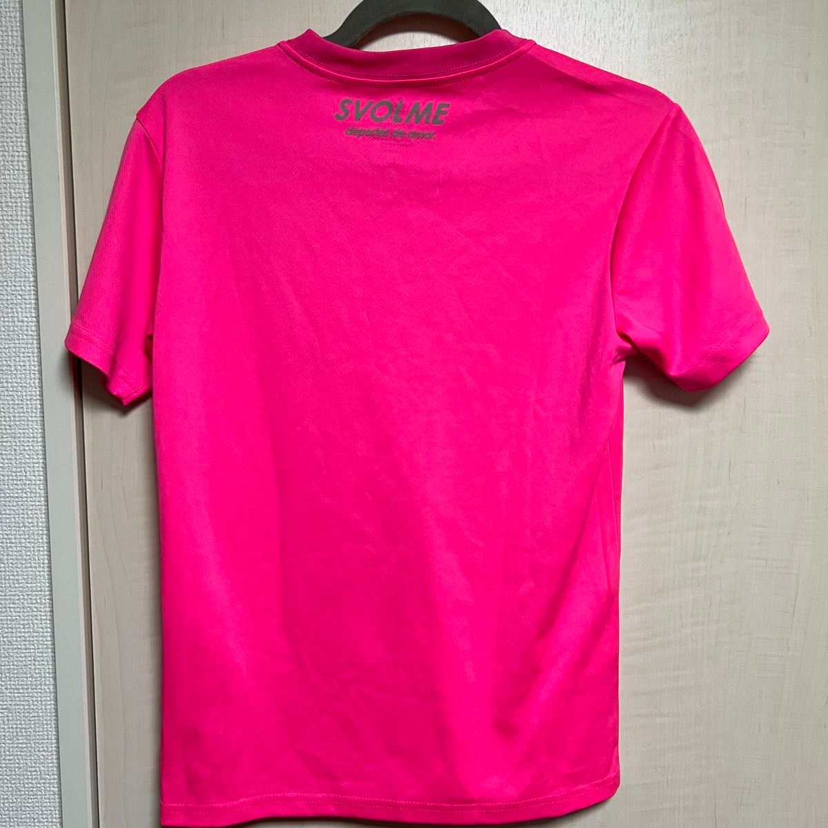 Tシャツ 半袖 半袖Tシャツ　スボルメ　svolme　フットサル　ランニング　ピンク　蛍光色 ポリエステル100% 男女兼用