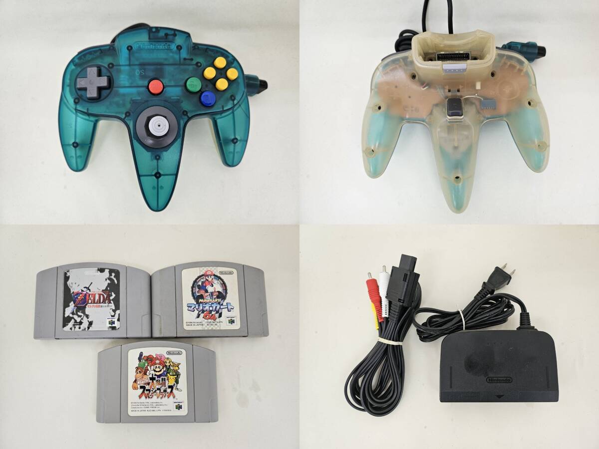 【美品】【動作確認済】 NINTENDO 64 クリアブルー 本体 [NUS-001] コントローラー メモリー拡張パック ソフト付き フルセット②