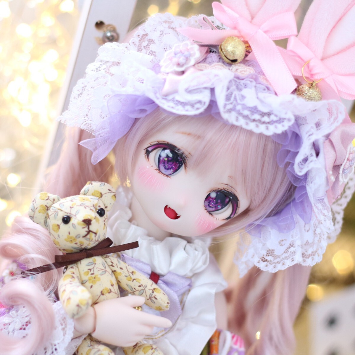 【シンティランテ】DDH-27 カスタムヘッド 開口 セミホワイト+碁石アイ2種+舌パーツ MDD ドール の画像7