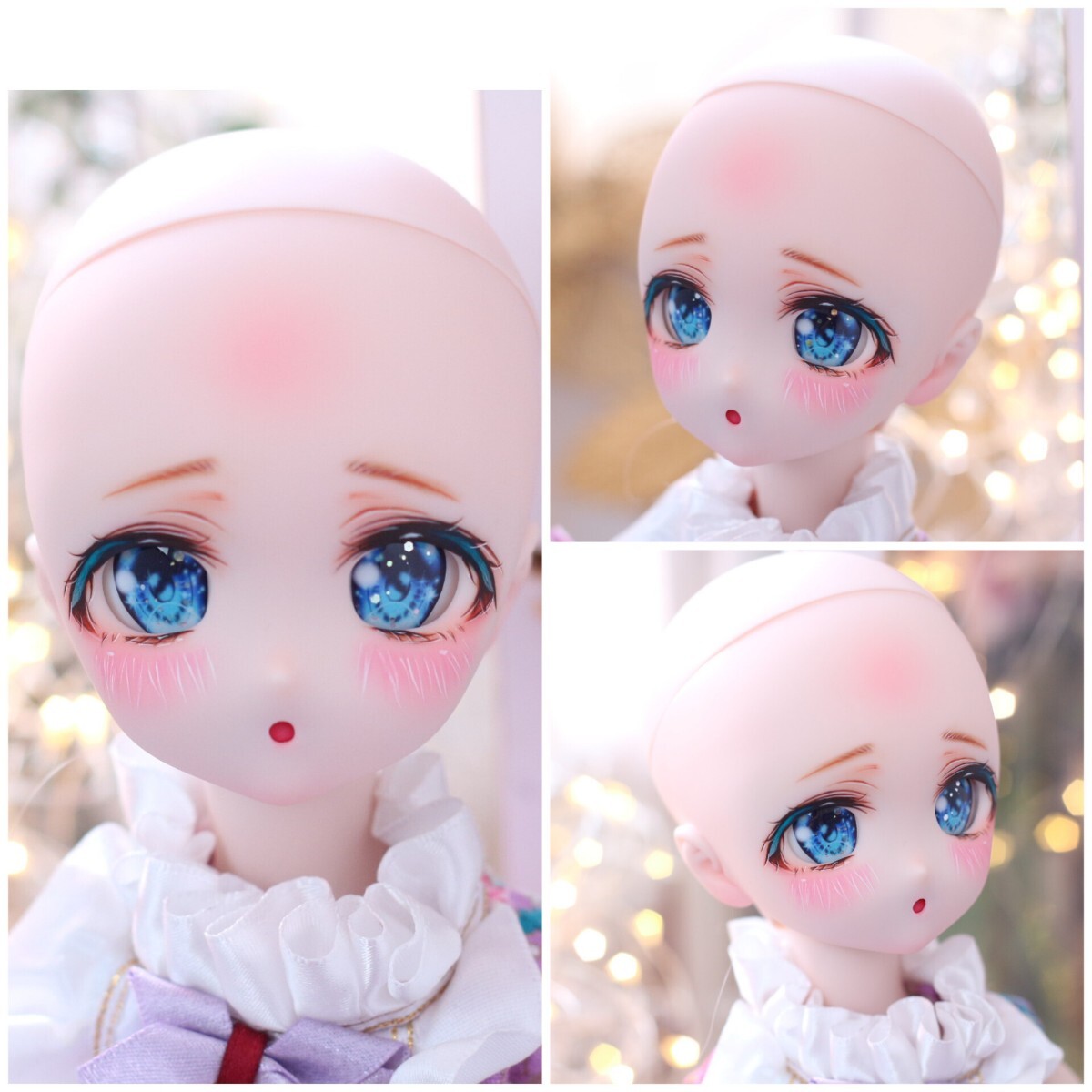 【シンティランテ】DDH-27 カスタムヘッド開口 セミホワイト+おまけ碁石アイ2種&涙ジェル MDD ドール の画像10