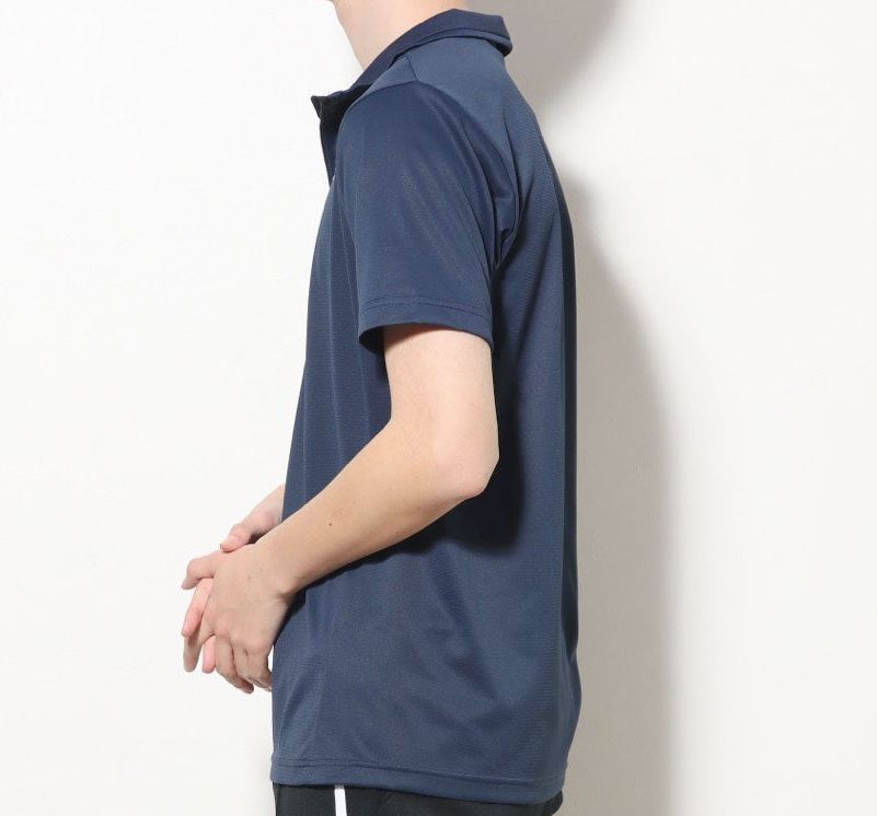 新品 XXL オークリー OAKLEY モックシャツ 半袖機能ポロシャツ 吸汗速乾 リフレクター 裏点接触 紫外線対策 ネイビーの画像2