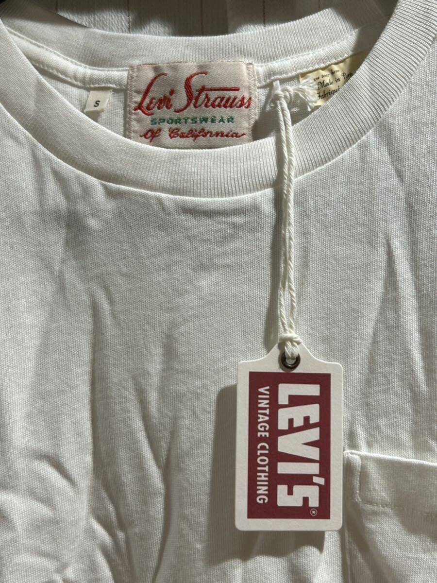新品未使用 LEVI'S VINTAGE CLOTHING 1950SスポーツウェアTシャツ リーバイス リミテッド S LVC Sサイズ 白 ホワイト 定価11000円_画像2