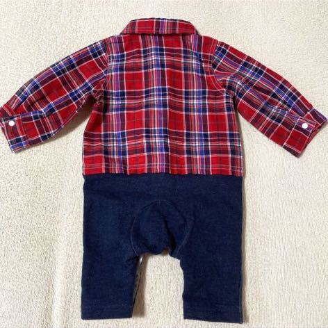 Buddy Lee rompers 50~60cm newborn baby check shirt jeans manner 