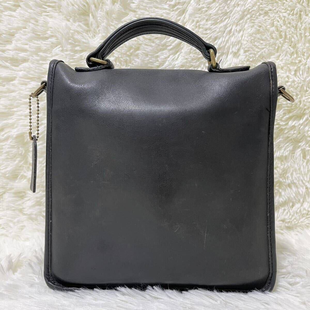 1 jpy [2way] Old Coach USA made Turn lock square black diagonal .. handbag shoulder bag Vintage removed possible 