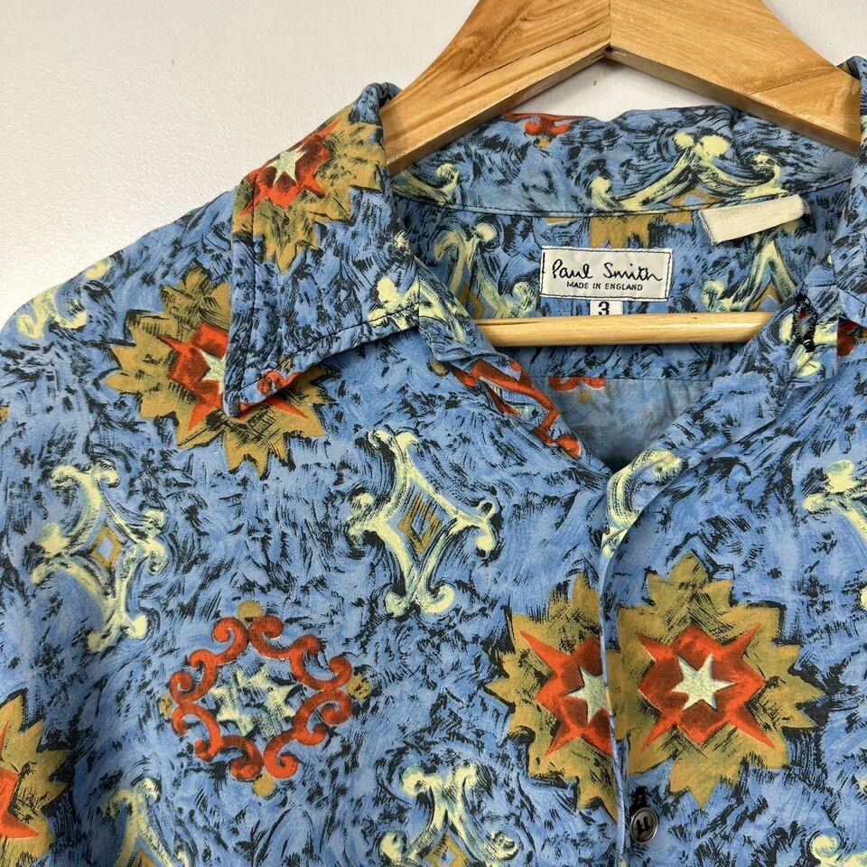 最初期 80s Paul Smith レーヨンシャツ 英国製 L 総柄 イギリス 最初期 80s Paul Smith レーヨンシャツ 英国製 L 総柄 イギリス