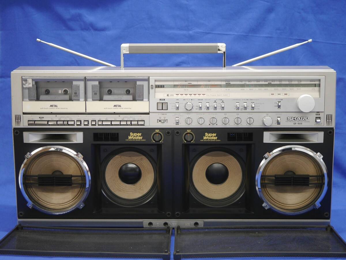 SHARP GF-909 Super Woofer搭載 THE SEARCHER-W 909 FM/AMラジオ付きステレオテープレコーダー シャープ ダブルラジカセ 現状動作品の画像3