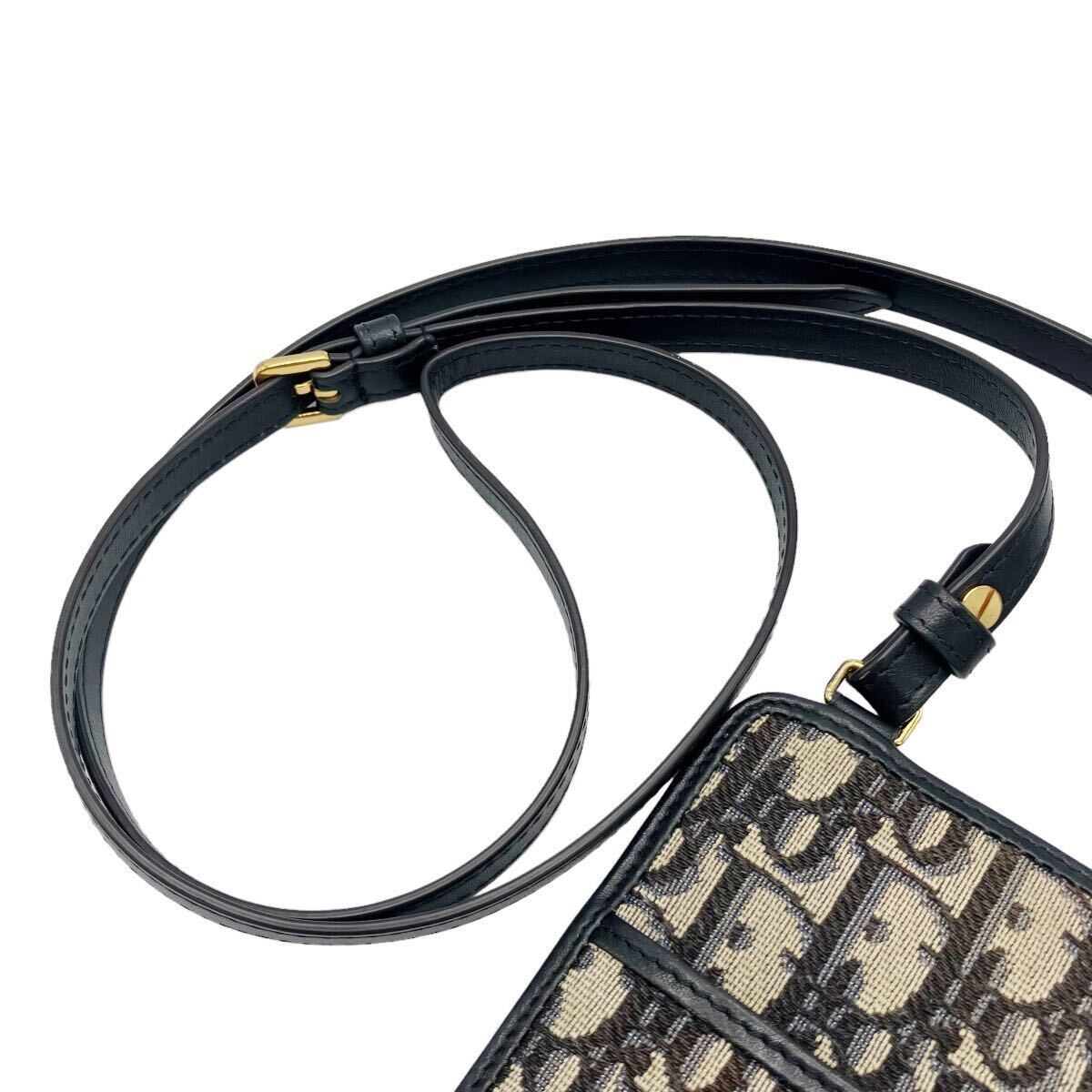 [ хорошая вещь ] Christian Dior DIORob утечка 30 monte -nyuMontaigne длинный бумажник плечо бумажник сумка на плечо 