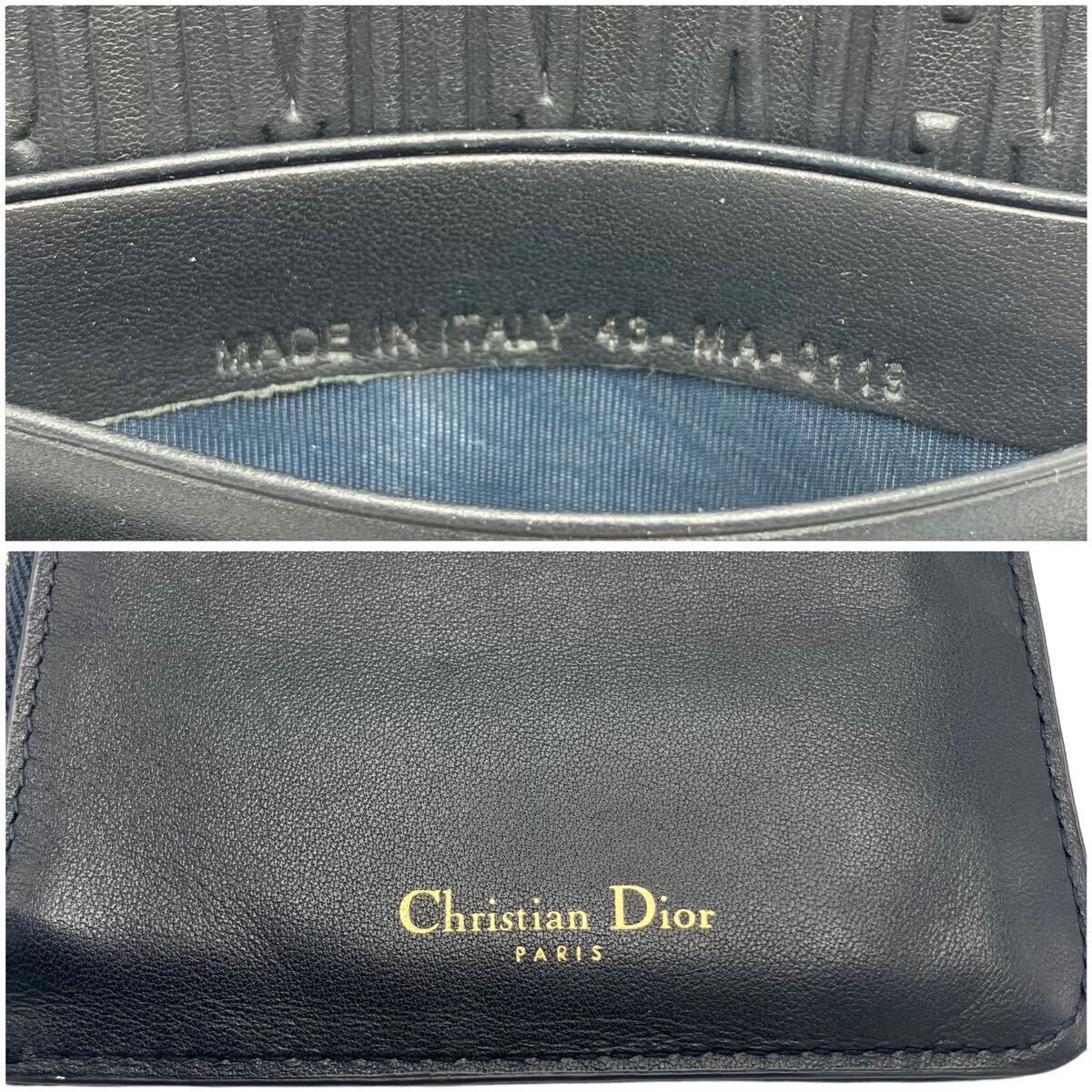 [ хорошая вещь ] Christian Dior DIORob утечка 30 monte -nyuMontaigne длинный бумажник плечо бумажник сумка на плечо 