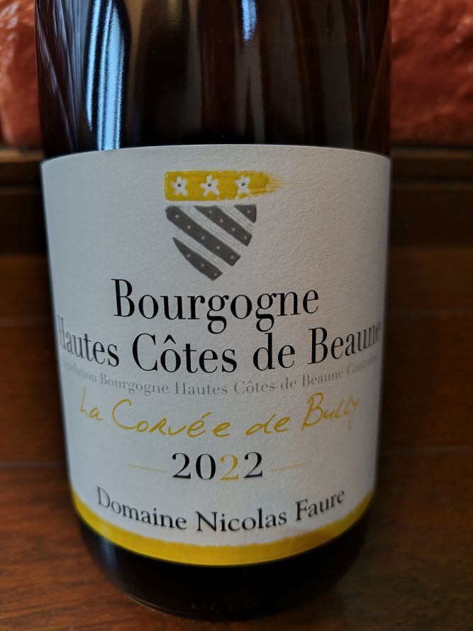 ニコラ フォール ブルゴーニュ オート コート ド ボーヌ シャルドネ ラ コルヴェ ド ビュリー 2022 Nicolas Faure Hautes Ctes de Beaune _画像1