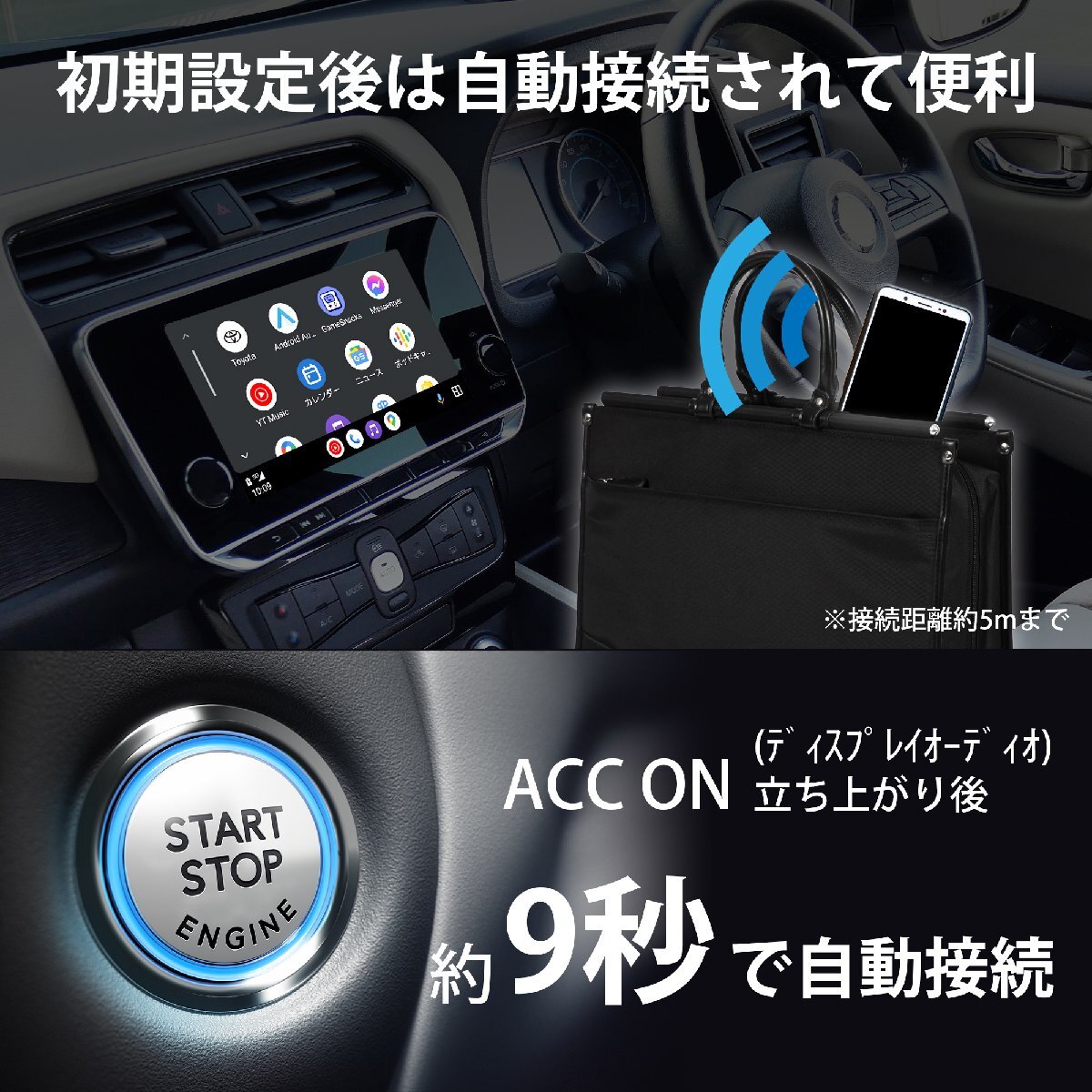 在庫有り ケイヨー AN-S128A ワイヤレスでAndroid Autoが使える APPワイヤレス for Android CarPlayワイヤレスアダプター_画像3