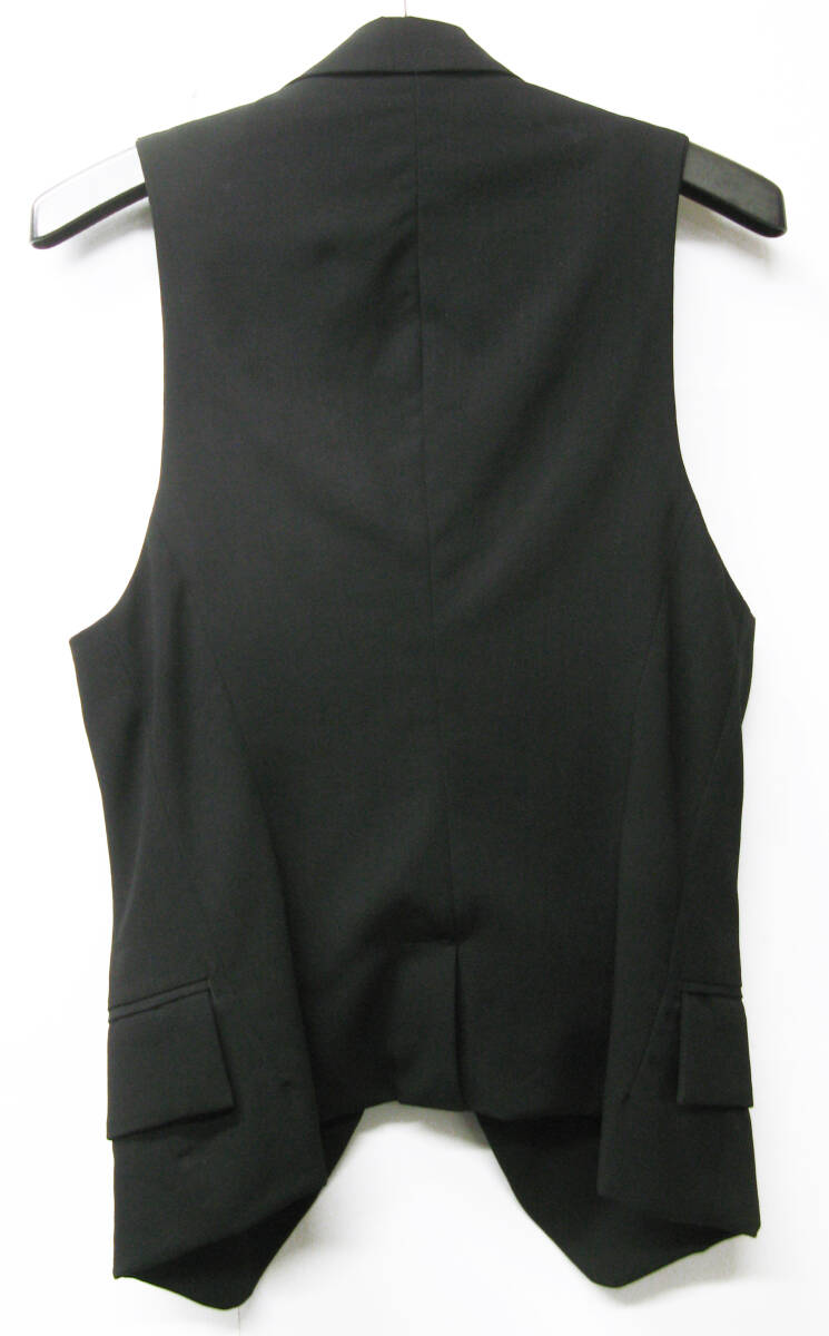 Y's Yohji Yamamoto FEMME WOOL GABARDINE VEST GILET 2（ ヨウジヤマモト ワイズ ウールギャバ ベスト ジレ 黒 2 リミフゥ JACKET_画像4