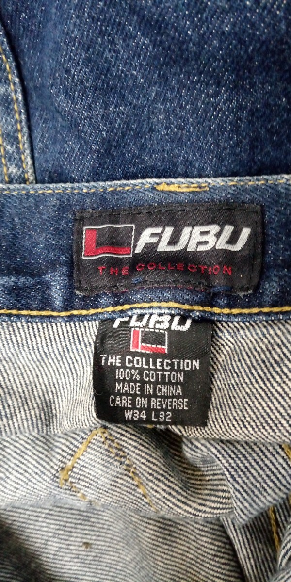 FUBU デニムパンツ ジーンズ ヴィンテージ 古着 ジーパン STRAIGHT スケートボーダー　カーゴパンツ　幅広デニム_画像9