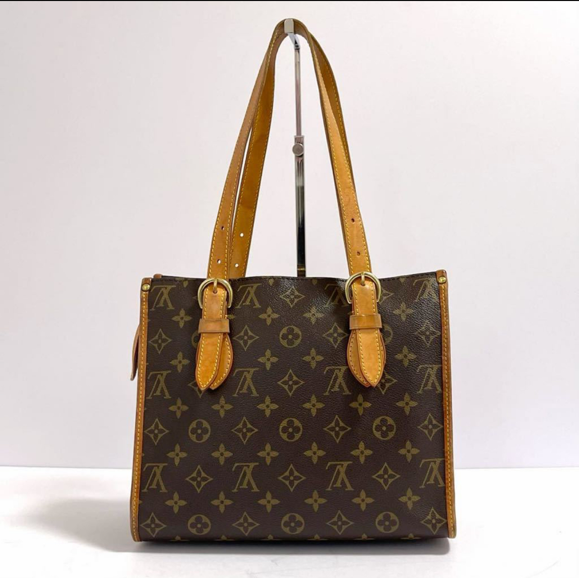 1円〜　LOUIS VUITTON ルイヴィトン ポパンクール・オ M40007 モノグラム ショルダーバッグ トートバッグ ブラウン ゴールド金具