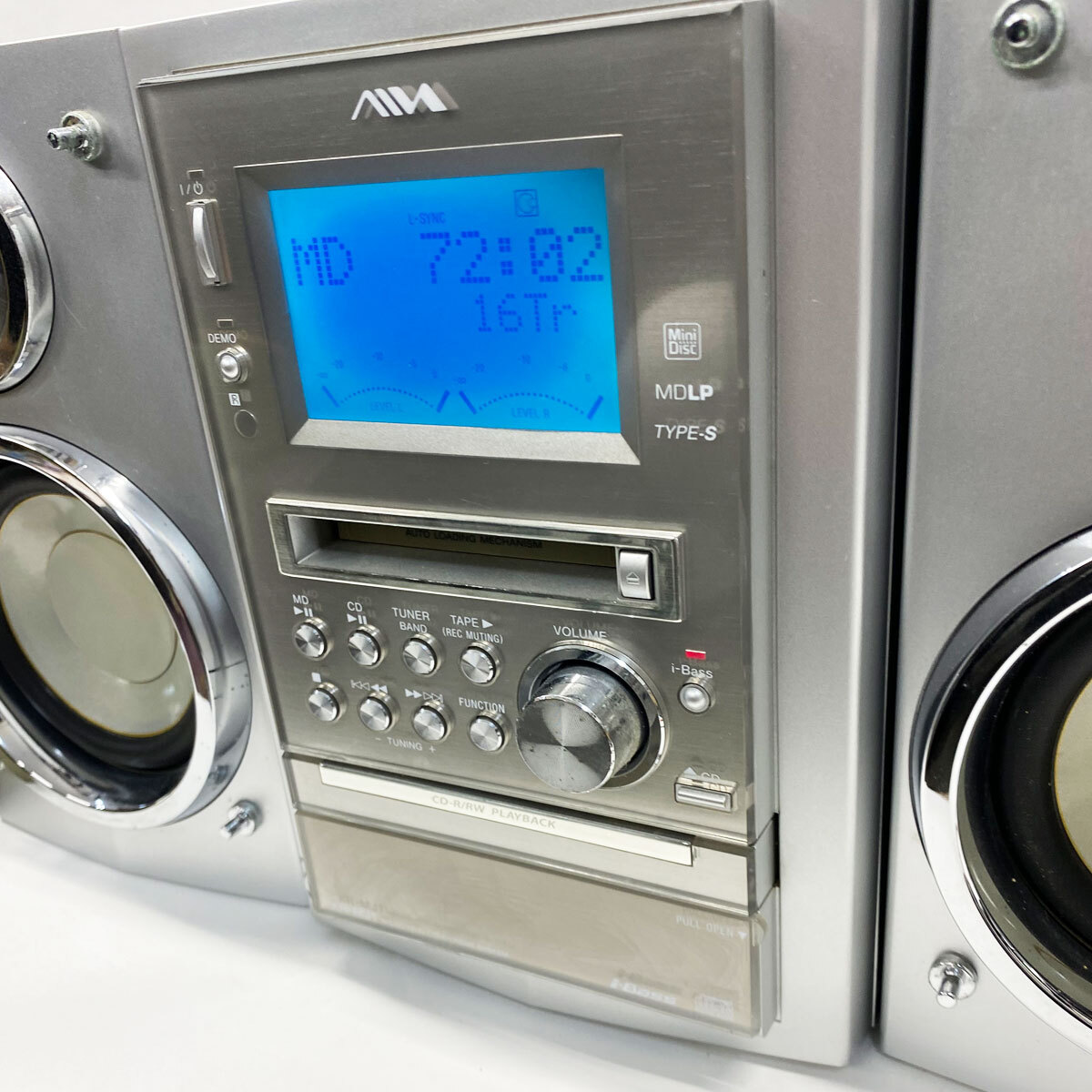 アイワ AIWA MDコンポ コンポ システムコンポ スピーカー セット CX-LMJ1 通電確認済 現状品 中古品 nn0101の画像3