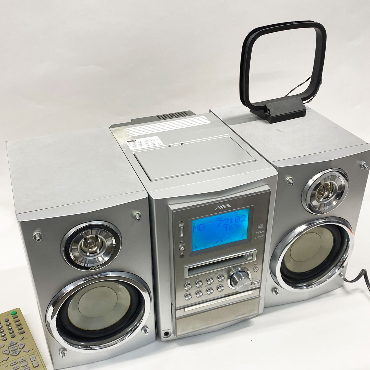 アイワ AIWA MDコンポ コンポ システムコンポ スピーカー セット CX-LMJ1 通電確認済 現状品 中古品 nn0101の画像2