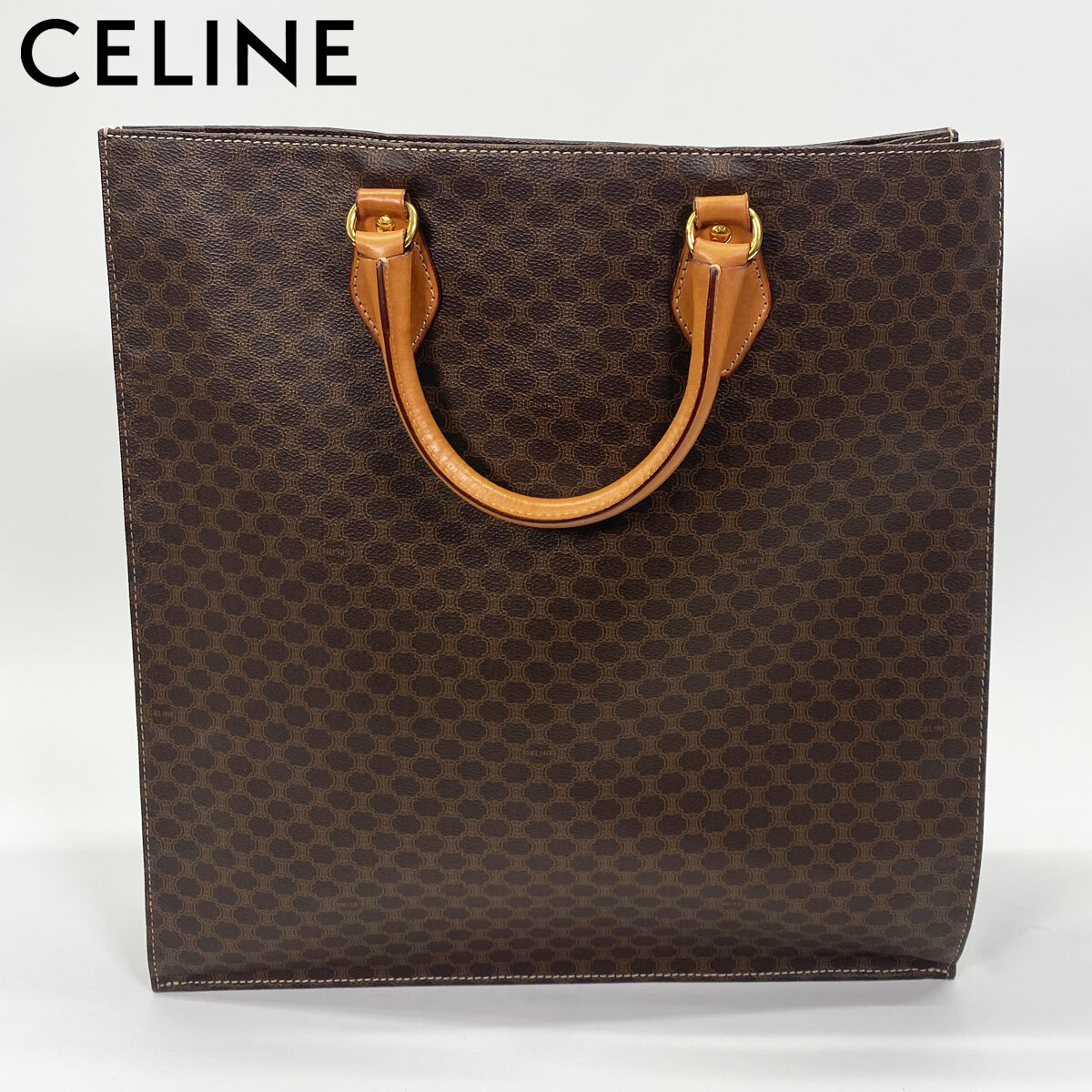 セリーヌ CELINE ユニセックス マカダム モノグラム トートバッグ ハンドバッグ クラシカル 美品 現状品 中古品 nn0101の画像1