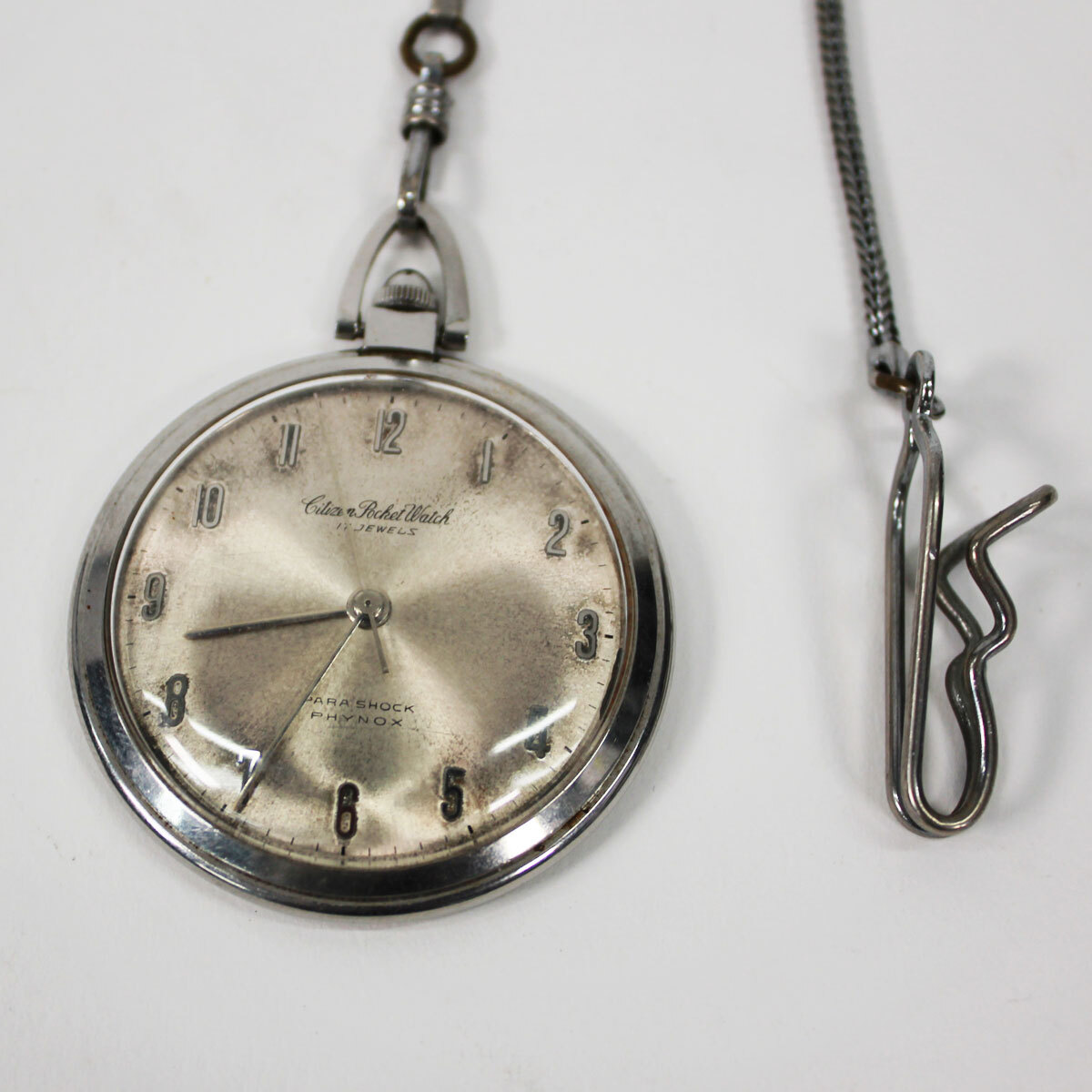 シチズン CITIZEN ビンテージ 懐中時計 POCKET WATCH 17JEWELS ポケットウォッチ アンティーク 動作確認済 現状品 中古品 nn0101 141の画像2