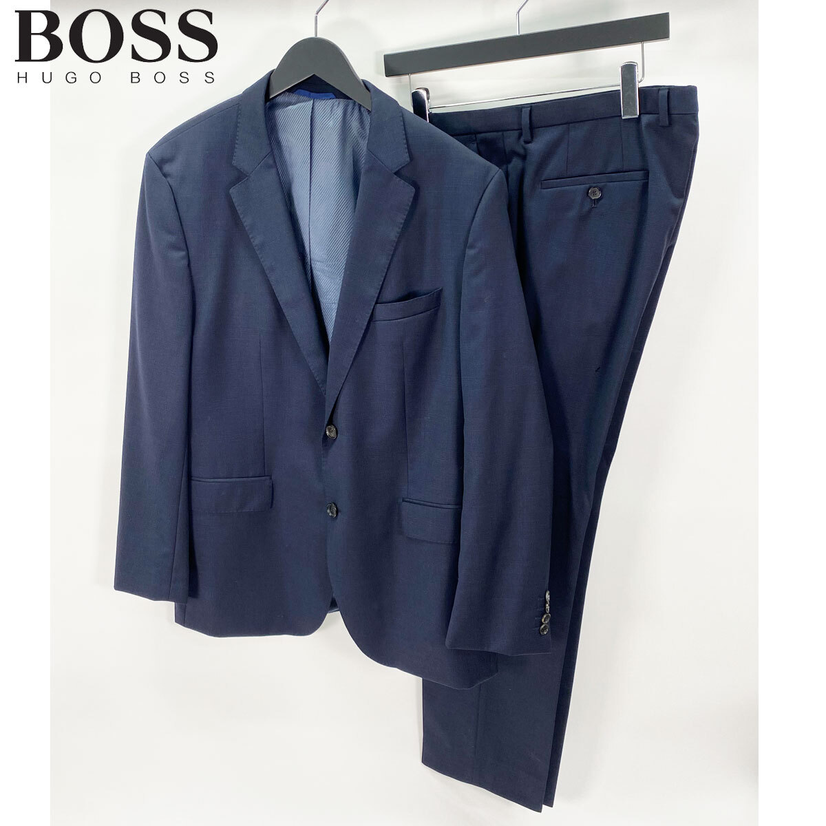 スーツ HUGO BOSS ヒューゴボス 濃紺 2つボタン サイズ54 ジャケット スラックス 古着 リユース 現状品 中古品 nn0101 184