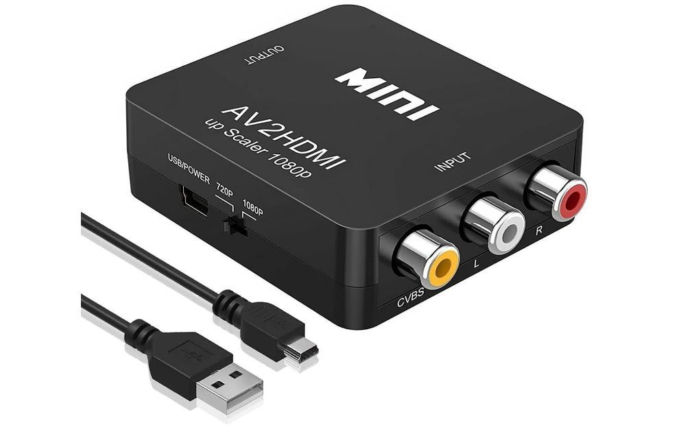 送料無料 未使用品 RCA to HDMI変換コンバーター AV to HDMI 変換器 AV2HDMI USBケーブル付き 音声転送 1080/720P切り替えの画像2