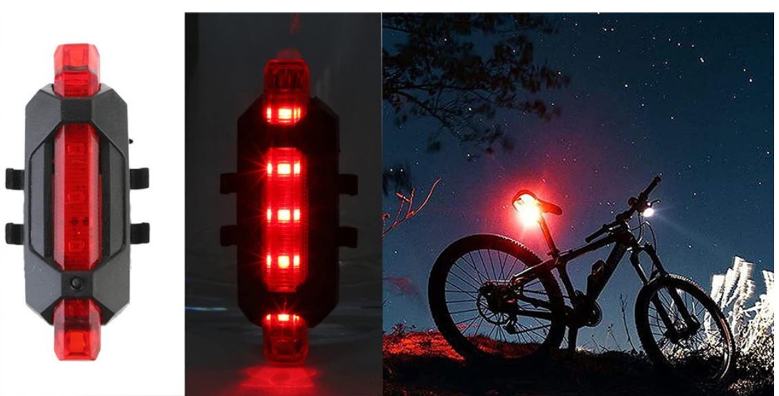 送料無料 未使用品 自転車 フロントライト テールライト セット USB LED 充電 前後 ヘッド リア 安全 警告灯 背面 防水の画像9