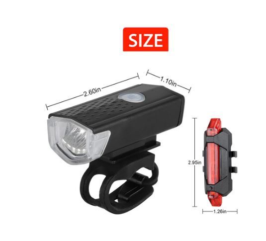 送料無料 未使用品 自転車 フロントライト テールライト セット USB LED 充電 前後 ヘッド リア 安全 警告灯 背面 防水の画像3