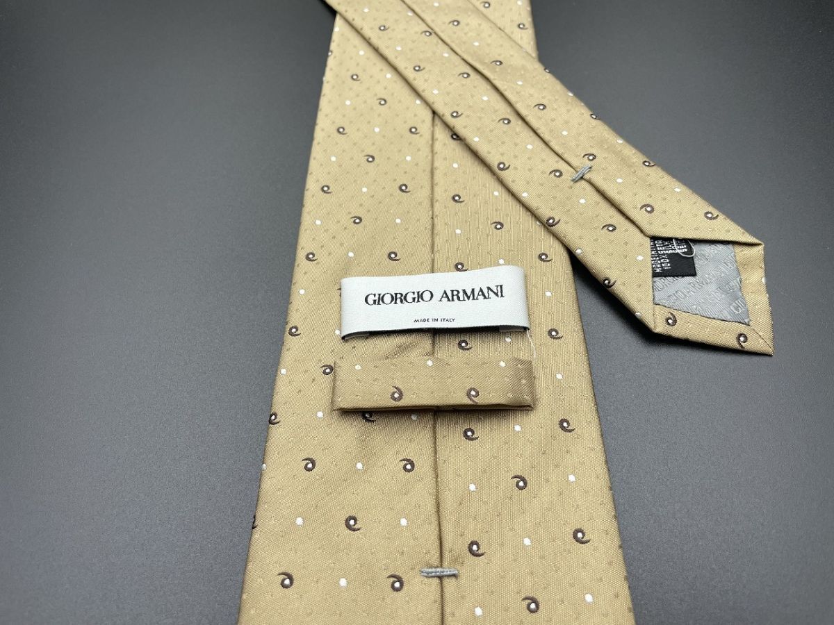 【新古品】GIORGIO ARMANI アルマーニ ドット柄 ネクタイ 3本以上送料無料 ブラウン 0402102の画像2
