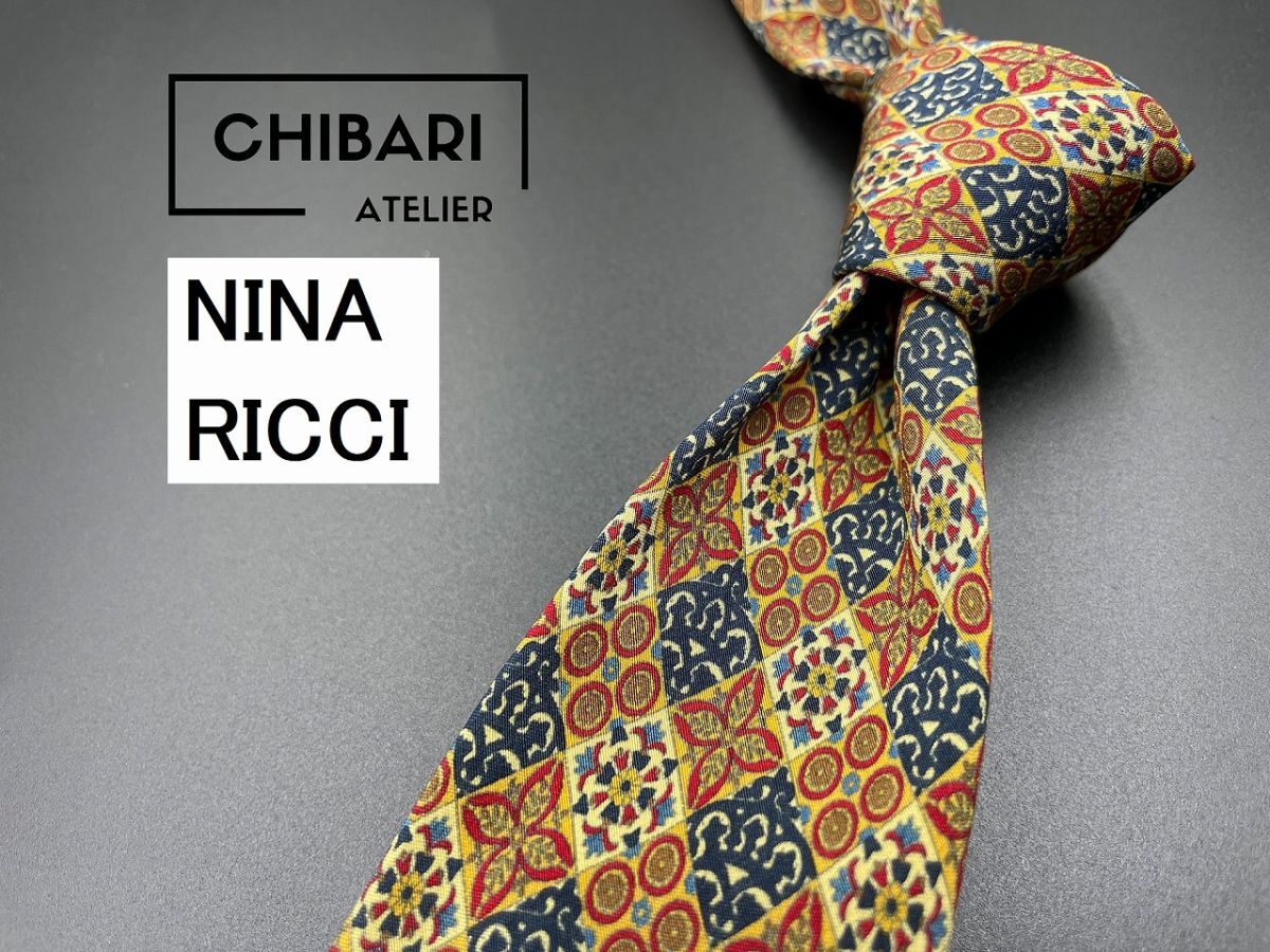 [ очень красивый товар ]NINA RICCI Nina Ricci в клетку галстук 3шт.@ и больше бесплатная доставка Brown темно-синий 0403044