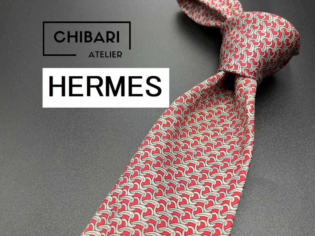 HERMESPARIS Hermes Париж s в клетку галстук 3шт.@ и больше бесплатная доставка красный 0501256