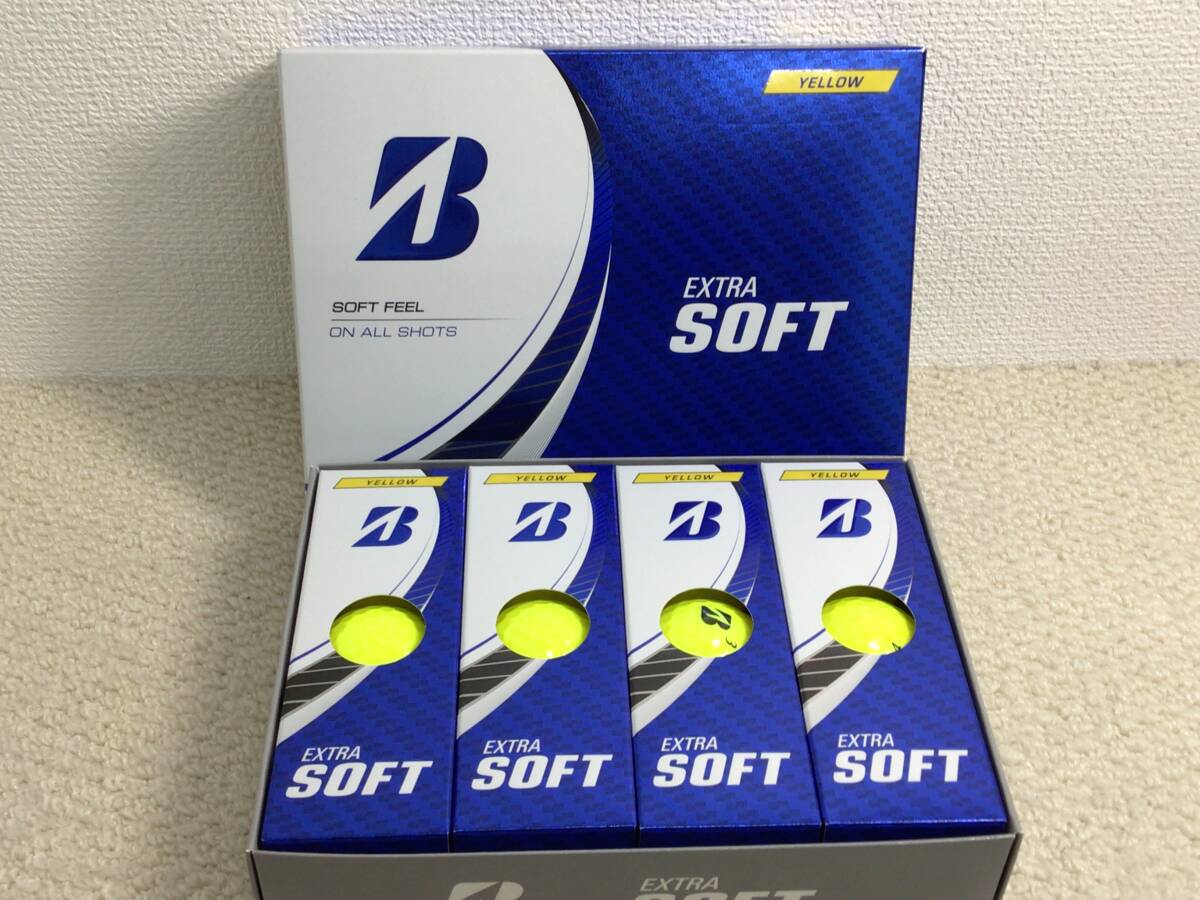 ★ 未使用 ★ BRIDGESTONE GOLF ブリヂストン EXTRA SOFT ゴルフボール 1ダース イエローの画像1