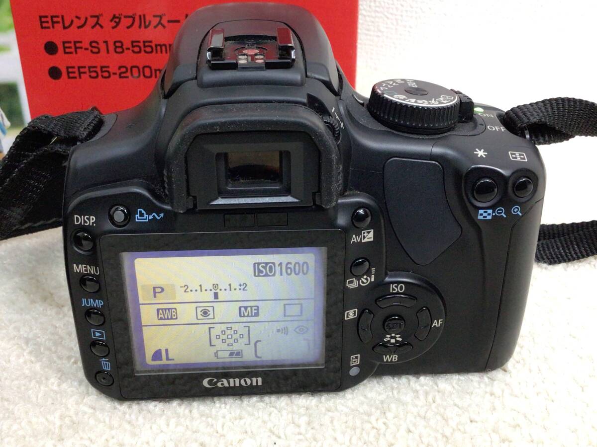 Canon キャノン EOS Kiss デジタルX ダブルズームキット KISSDXB-WKIT 通電確認済 _画像4