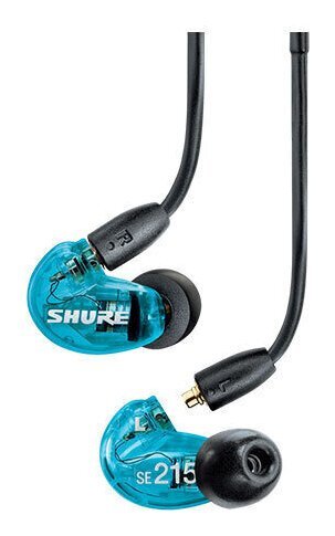 ★SHURE SE215DYBL+UNI-A / AONIC 215有線タイプ高遮音性イヤホン/トランスルーセントブルーイヤフォンマイク・リモコン付★新品送料込_画像1