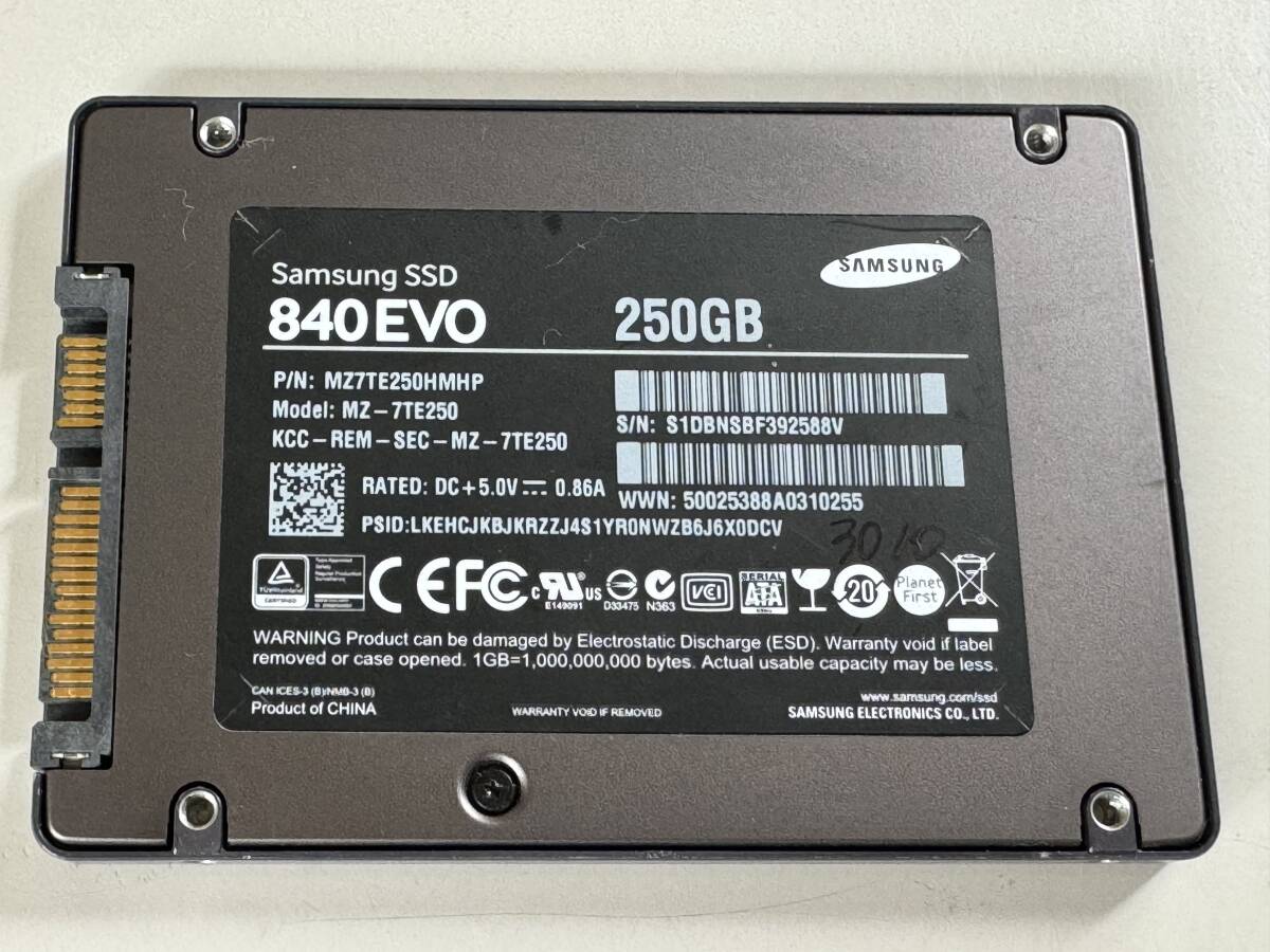 SAMSUNG【動作確認済み】SSD 250GB 3010 の画像1