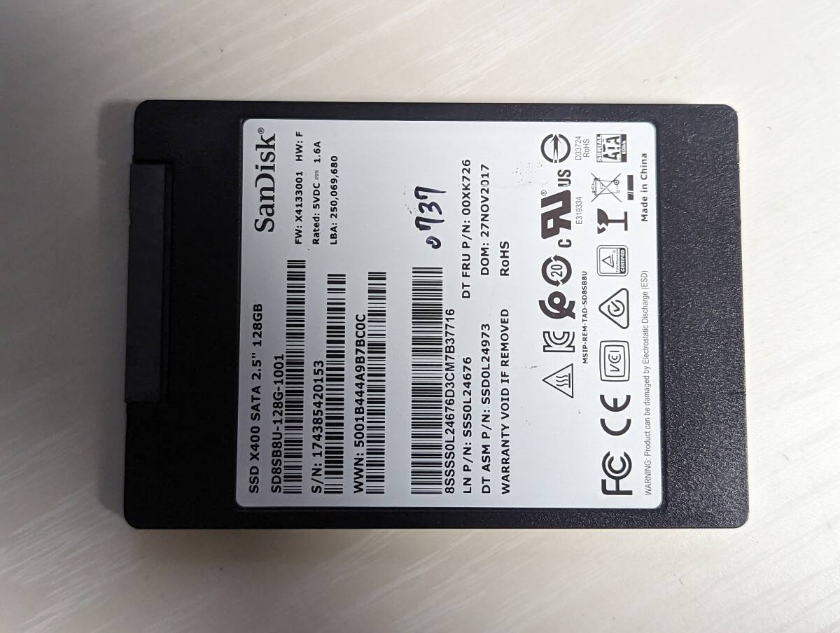 SanDisk SSD 128GB【動作確認済み】0737の画像1