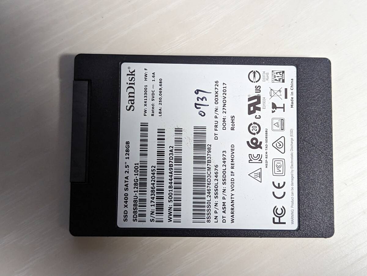 SanDisk SSD 128GB【動作確認済み】0739の画像1
