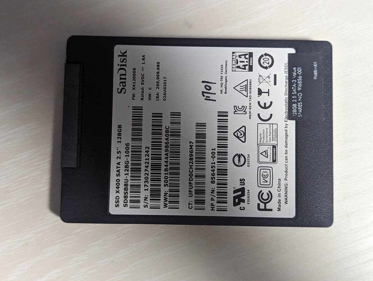 SanDisk SSD 128GB【動作確認済み】1701の画像1