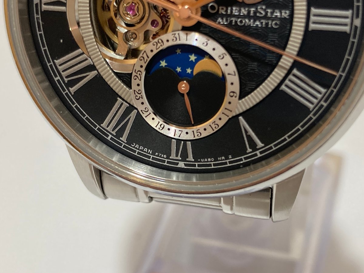 良品 稼働品【65k033189】SEIKO セイコー ORIENTSTAR オリエントスター F7X6-UAA0 リミテッドエディション ムーンフェイズ 自動巻き メンズの画像4