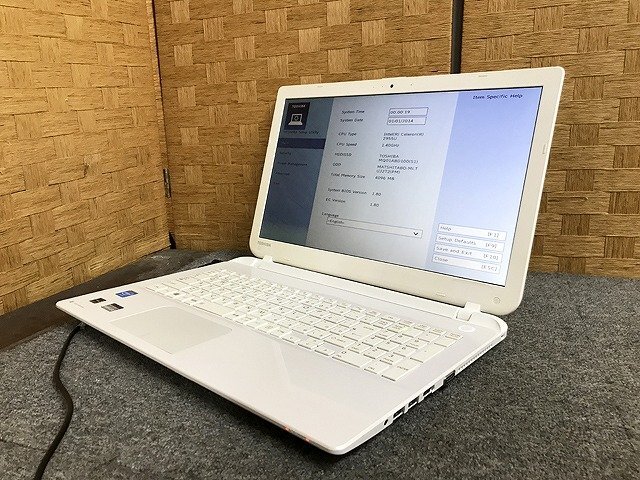 SMG40378相 東芝 ノートPC PTEX-37MBXW Celeron 2955U メモリ4GB HDD1TB ジャンク 直接お渡し歓迎の画像1