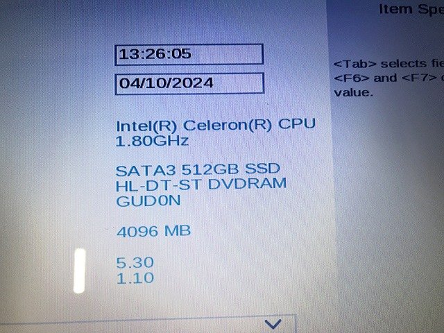 SYG42260相 東芝 ノートPC PT45CGP-SJA2 Celeron CPU 3865U メモリ4GB SSD512GB ジャンク 直接お渡し歓迎の画像2