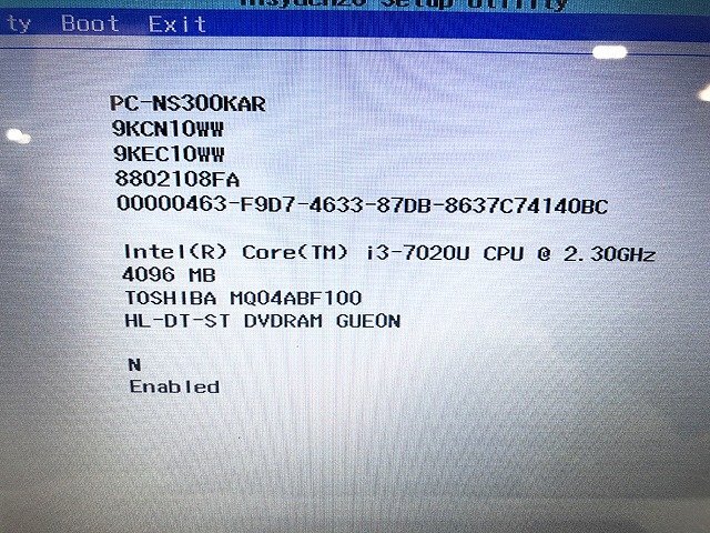 SAG36894相 NEC PC-NS300KAR Core i7-7020U メモリ4GB HDD1TB 現状品 直接お渡し歓迎の画像2