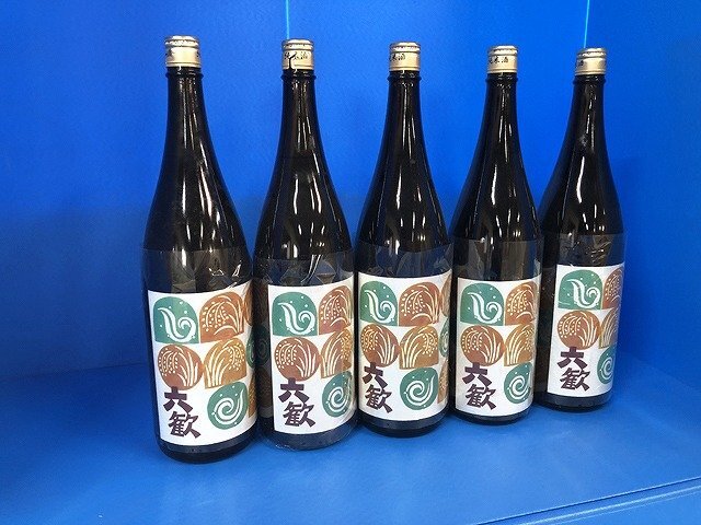 MAG37293相 ★未開栓★ 東和酒造 日本酒 六歓 みのり 純米酒 1800ｍL 5点 発送のみの画像1