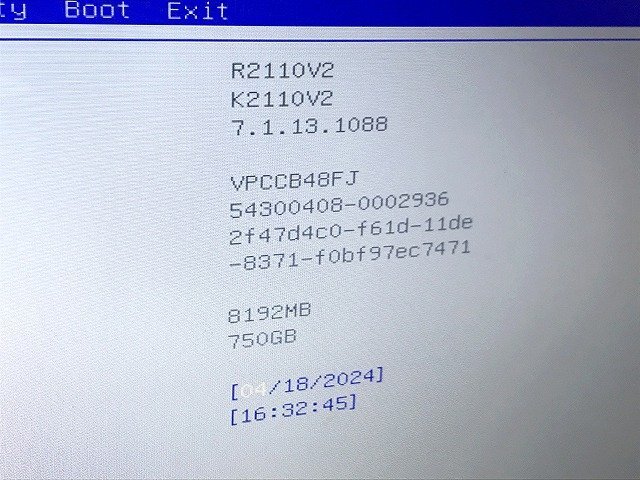 SDG44129相 SONY ノートPC PCG-71F14N メモリ8GB HDD750GB 現状品 直接お渡し歓迎の画像2