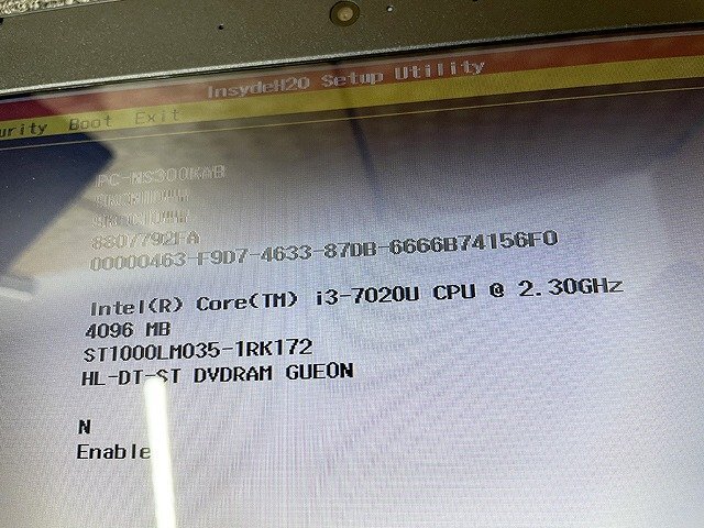 SMG44118相 NEC ノートPC PC-NS300KAB Core i3-7020U メモリ4GB HDD1TB 現状品 直接お渡し歓迎の画像2