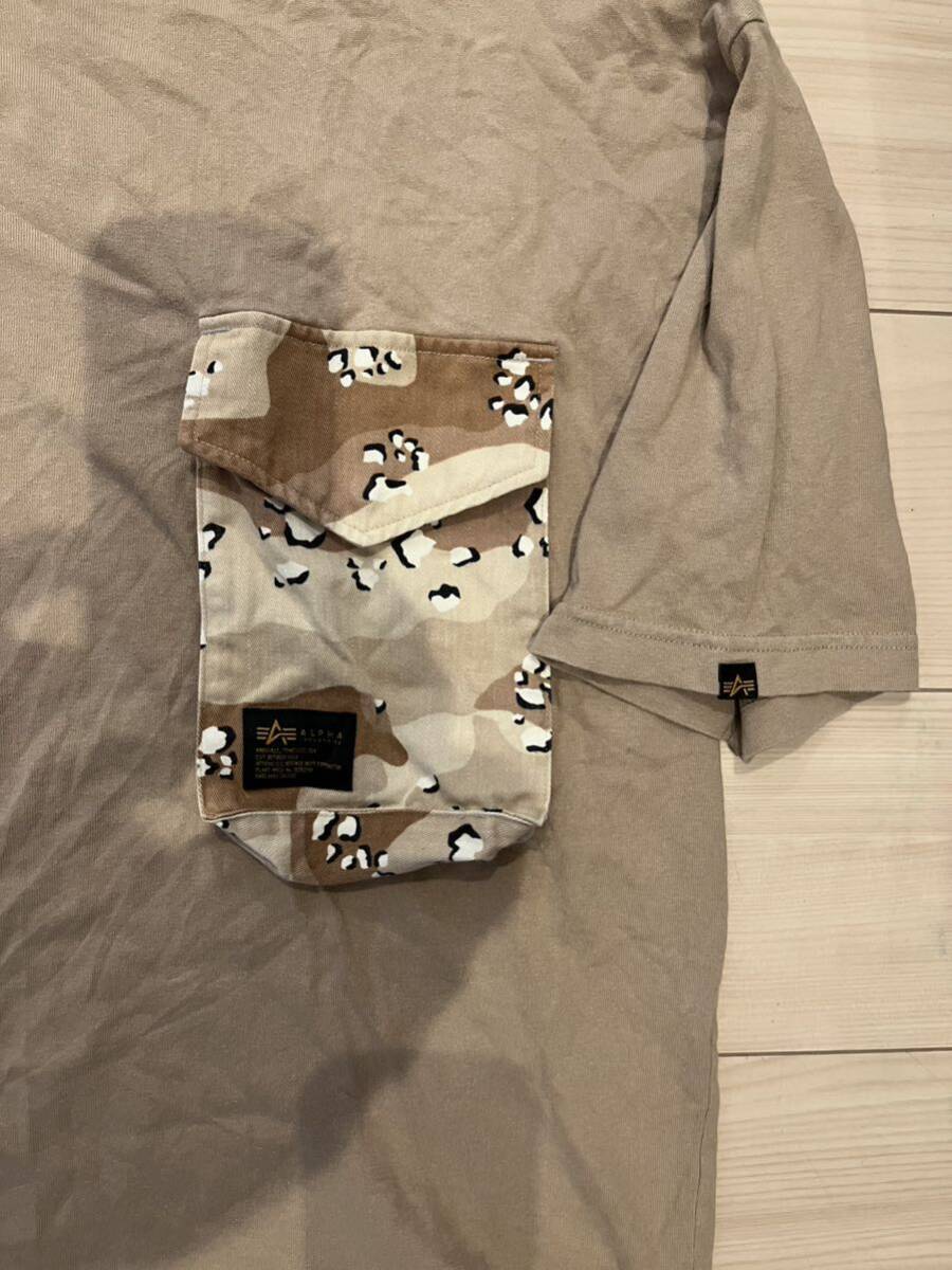 アルファインダストリーズ 半袖Tシャツ ミリタリー カモフラ ポケット 半袖 Tシャツ XLサイズの画像3