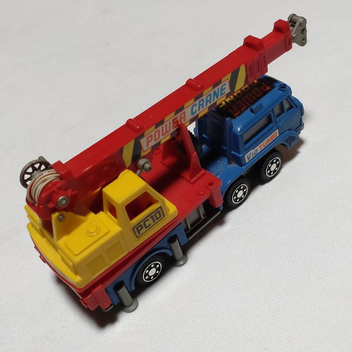 車のおもちゃ パワークレーン POWER CRANE Yonezawa Dinpet FUSO SERIES 1/60 全長約175㎜ 幅約50㎜ 日本製 ミニカー 建設車両 レトロ_画像2